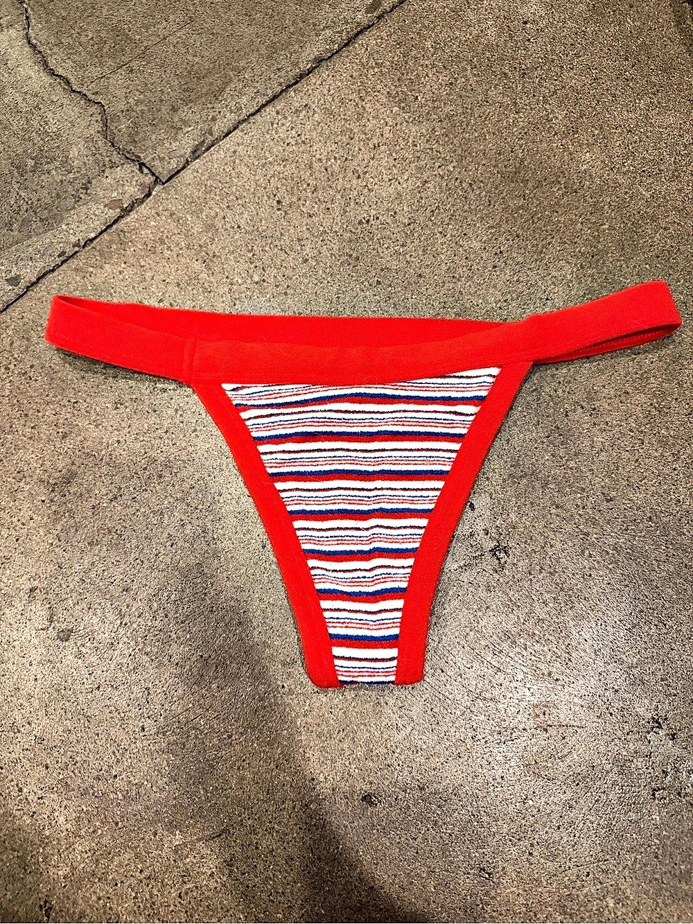Frankies Bikinis Catalina Bikini Bottom Red & White Medium